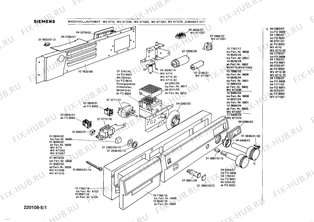 Схема №3 WV4710 SIWAMAT 471 с изображением Панель для стиральной машины Siemens 00109480