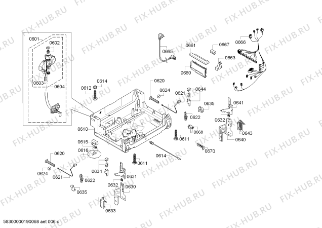 Взрыв-схема посудомоечной машины Bosch SMV63N10EU SuperSilence tp3 - Схема узла 05