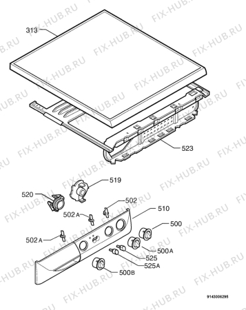 Взрыв-схема стиральной машины Zanussi F802 - Схема узла Command panel 037