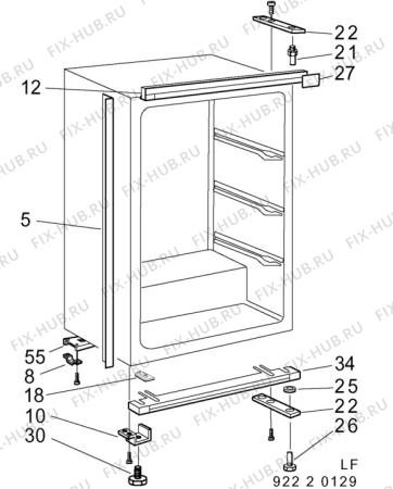 Взрыв-схема холодильника Electrolux TW432G - Схема узла C10 Cabinet