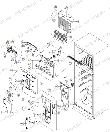 Схема №3 NRF71434W (250926, NT465MCEX) с изображением Электропроводка для холодильника Gorenje 262044