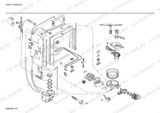 Взрыв-схема посудомоечной машины Atag SMIATB9 VA 250 J5 U - Схема узла 02