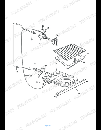 Взрыв-схема плиты (духовки) DELONGHI HGW 554-B50 GB - Схема узла 4