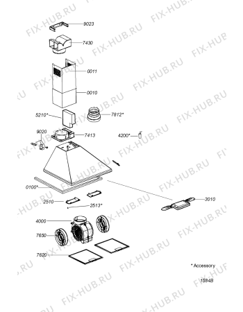 Схема №1 AKR 956 NB с изображением Дымоход для вытяжки Whirlpool 481253048773