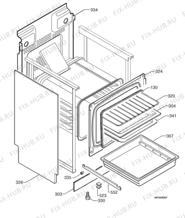 Взрыв-схема плиты (духовки) Zanussi ZCG6630W - Схема узла Housing 001