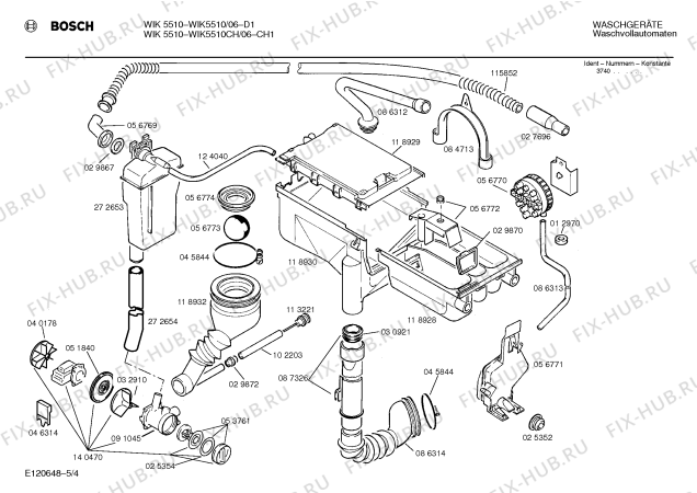 Взрыв-схема стиральной машины Bosch WIK5510CH WIK5510 - Схема узла 04