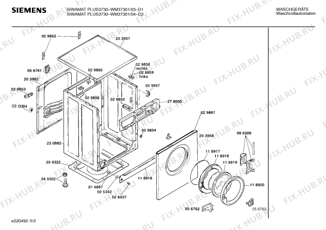 Схема №3 WM37301 SIWAMAT PLUS 3730 с изображением Панель для стиралки Siemens 00271078