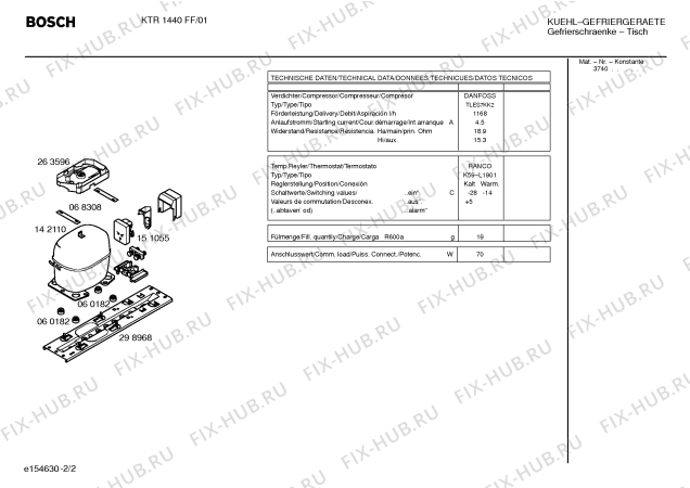 Взрыв-схема холодильника Bosch KTR1440FF - Схема узла 02