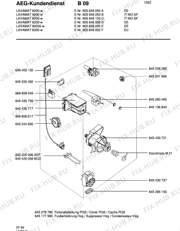 Взрыв-схема стиральной машины Aeg LAV90200-W - Схема узла Electrical equipment