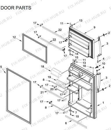 Схема №4 5WT511SFEW с изображением Декоративная панель для холодильной камеры Whirlpool 482000099224