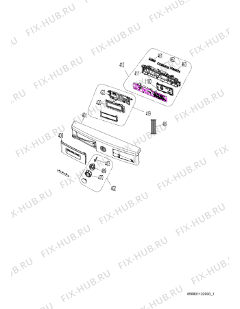 Схема №7 WATK 916 с изображением Обшивка для стиральной машины Whirlpool 482000020682