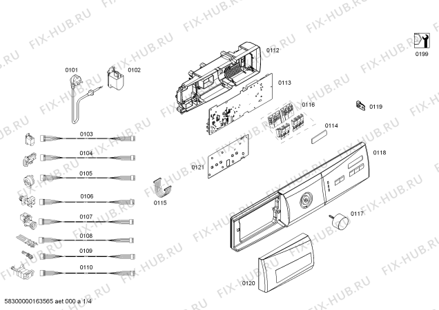 Схема №1 CM0801CTR с изображением Панель управления для стиралки Bosch 00677759