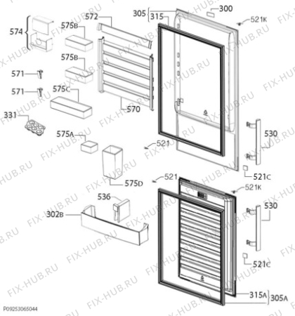 Взрыв-схема холодильника Electrolux EN3618MFX - Схема узла Door 003