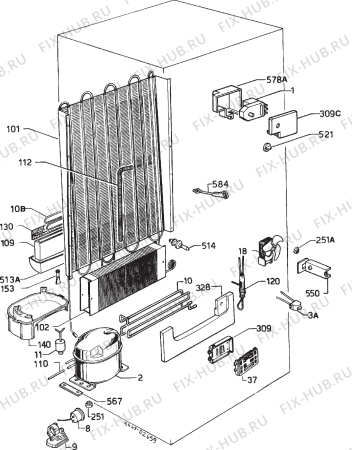 Взрыв-схема холодильника Zanussi ZI32/F8 - Схема узла Cooling system 017