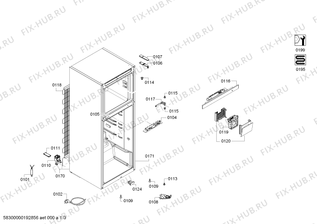 Схема №2 KD33VVI31 Siemens с изображением Модуль управления, запрограммированный для холодильника Siemens 12012076