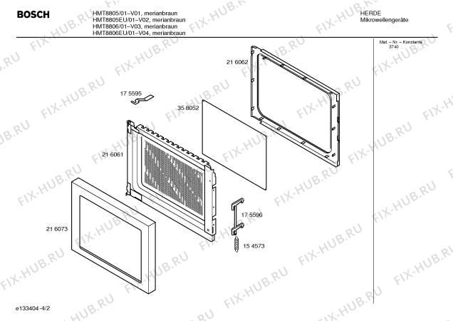 Взрыв-схема микроволновой печи Bosch HMT8805EU - Схема узла 02