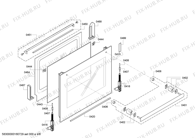 Взрыв-схема плиты (духовки) Bosch HBG73B550C - Схема узла 04