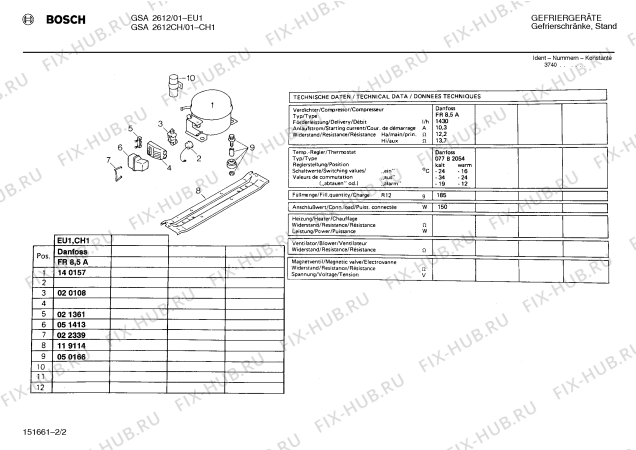 Взрыв-схема холодильника Bosch GSA2612CH - Схема узла 02