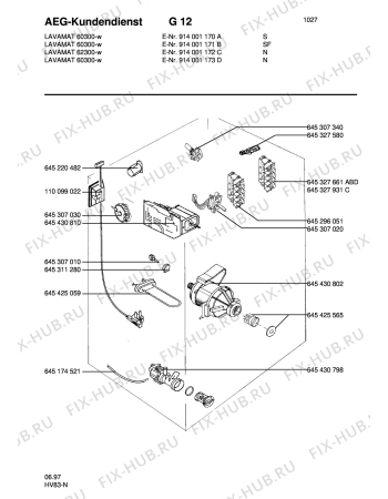 Взрыв-схема стиральной машины Aeg LAV62300-W N - Схема узла Electrical equipment