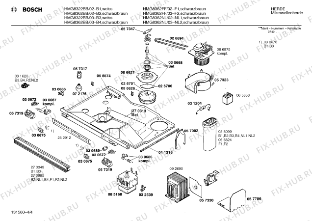 Взрыв-схема микроволновой печи Bosch HMG8362NL - Схема узла 04