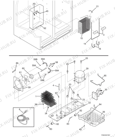 Взрыв-схема холодильника Aeg Electrolux S75628SK4 - Схема узла Cooling system 017