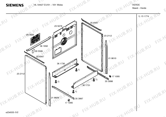 Схема №2 HL54427EU с изображением Инструкция по эксплуатации для духового шкафа Siemens 00584821