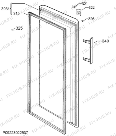 Взрыв-схема холодильника Ikea KYLANDE 40408356 - Схема узла Door