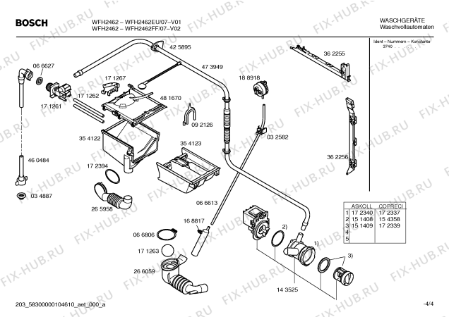 Схема №2 WFH2462FF WFH 2462 с изображением Панель управления для стиралки Bosch 00441110
