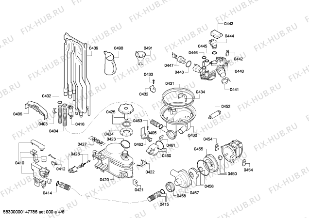 Взрыв-схема посудомоечной машины Bosch SRS46T28RU - Схема узла 04