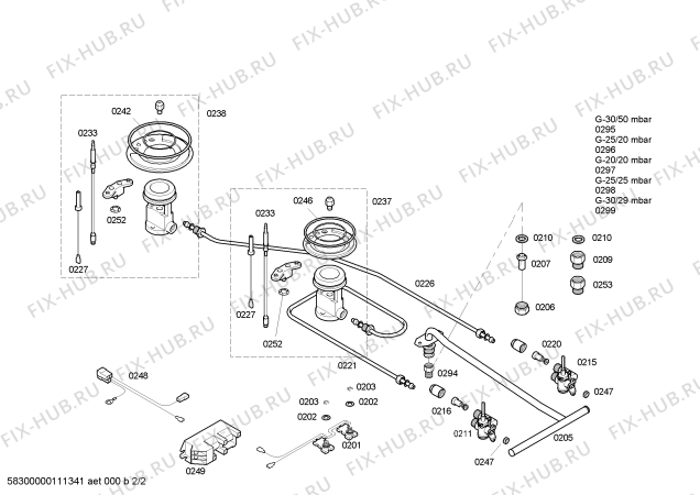 Взрыв-схема плиты (духовки) Siemens ER512502W - Схема узла 02