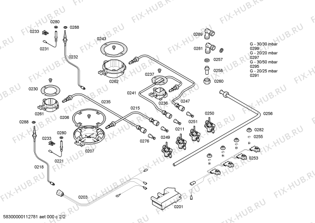 Схема №2 PHW202DEU Bosch с изображением Стеклокерамика для электропечи Bosch 00471322