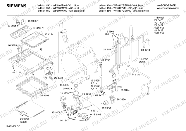 Схема №2 WP8107V edition 150 с изображением Боковая часть корпуса для стиральной машины Siemens 00213434