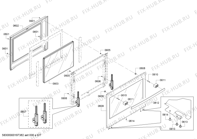 Схема №5 HEI8054U Bosch с изображением Передняя часть корпуса для электропечи Bosch 11005332