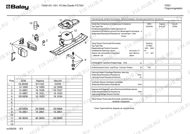 Схема №3 F6561/01 с изображением Конденсатор для холодильной камеры Bosch 00234506