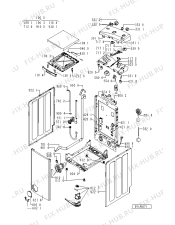 Схема №2 AWV 556 с изображением Обшивка для стиралки Whirlpool 481245210077