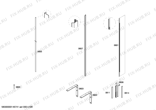 Схема №4 T36BT71FS с изображением Набор винтов для холодильника Bosch 00607340