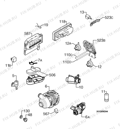 Взрыв-схема посудомоечной машины Privileg 00526786_11372 - Схема узла Electrical equipment 268