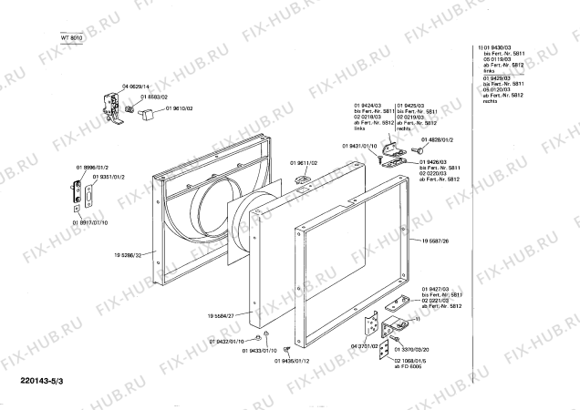 Взрыв-схема сушильной машины Siemens WT8010 FLAUSCHTROCKNER 801 - Схема узла 03