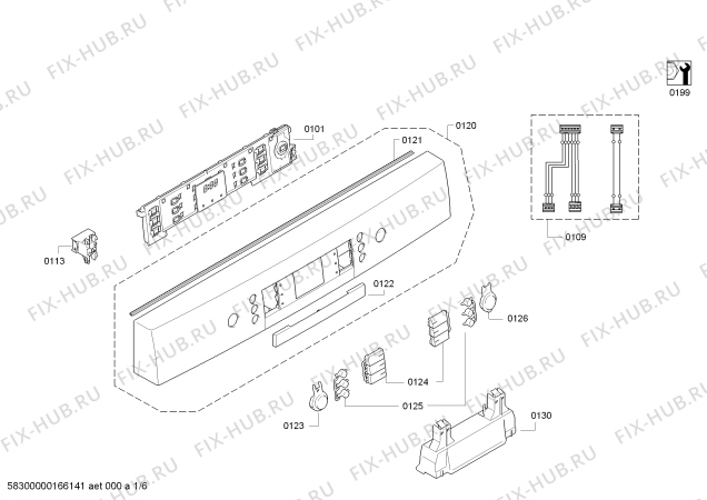 Схема №5 SMS85M32EU с изображением Передняя панель для посудомоечной машины Bosch 00705793