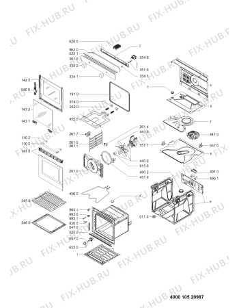 Схема №1 BLV 8202/ES с изображением Обшивка для плиты (духовки) Whirlpool 481010626473