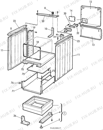 Взрыв-схема посудомоечной машины Electrolux CF5510 - Схема узла H10 Chassis