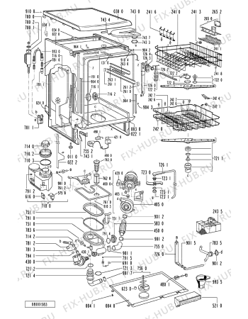 Схема №1 ADP 951 WH с изображением Панель для посудомоечной машины Whirlpool 481245370676