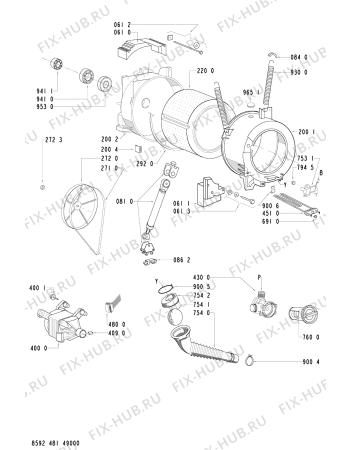 Схема №1 AWO/D 4520/P с изображением Обшивка для стиральной машины Whirlpool 481245217662