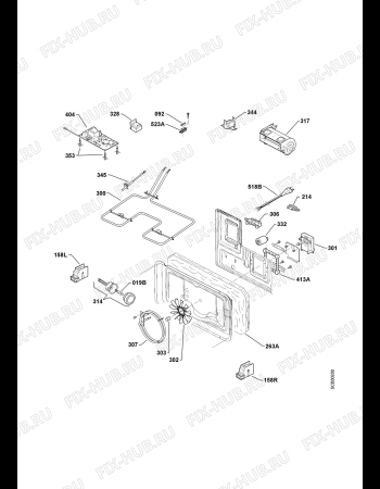 Взрыв-схема плиты (духовки) Electrolux EBCSL90S AL - Схема узла Electrical equipment 268