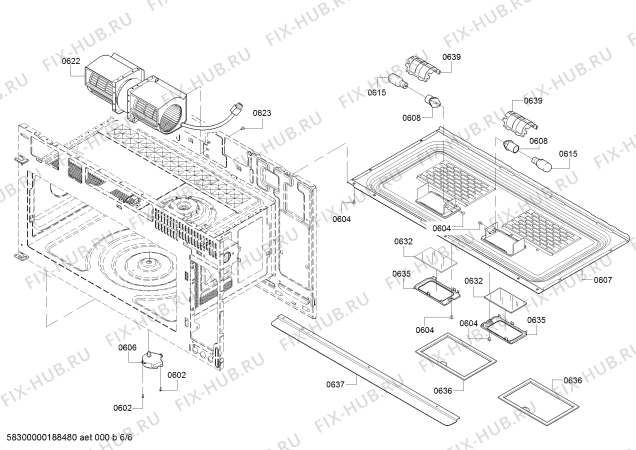 Схема №4 HMV5052U Bosch с изображением Монтажная рама для микроволновки Bosch 11023049