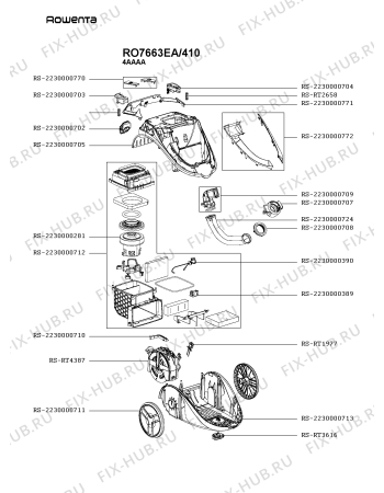 Схема №1 RO7663EA/410 с изображением Крышечка для мини-пылесоса Rowenta RS-2230000772