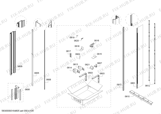 Схема №5 B30IR800SP Bosch с изображением Кронштейн для холодильника Bosch 00790286