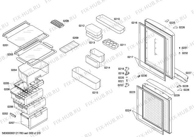 Схема №3 KG20E18TI PRO KG20E с изображением Крышка для холодильной камеры Siemens 00480959