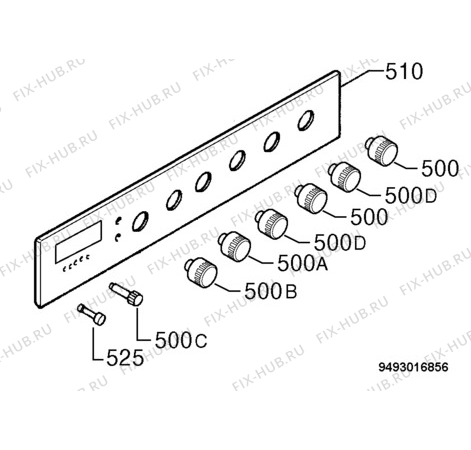 Взрыв-схема плиты (духовки) Privileg 600/063-50164 - Схема узла Command panel 037