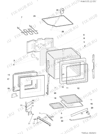 Взрыв-схема плиты (духовки) Ariston CP757GTIT (F041812) - Схема узла